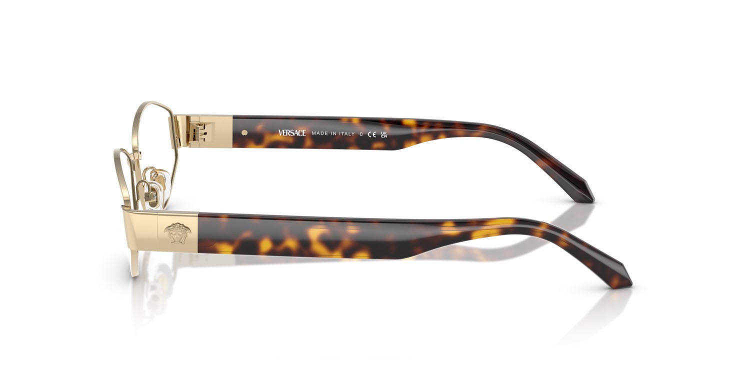 Eyeglasses Versace VE 1298 (1252) color oro pallido shape irregular lenses lente demo