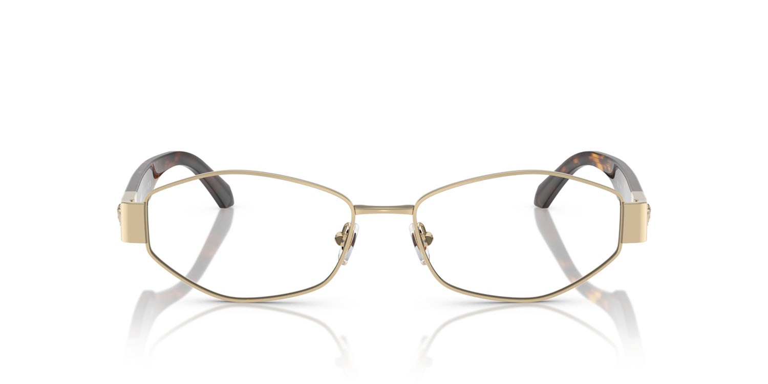 Eyeglasses Versace VE 1298 (1252) color oro pallido shape irregular lenses lente demo