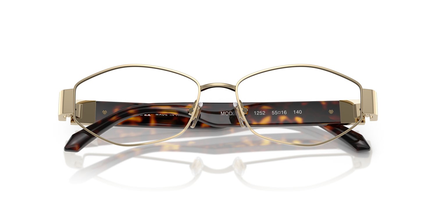 Eyeglasses Versace VE 1298 (1252) color oro pallido shape irregular lenses lente demo