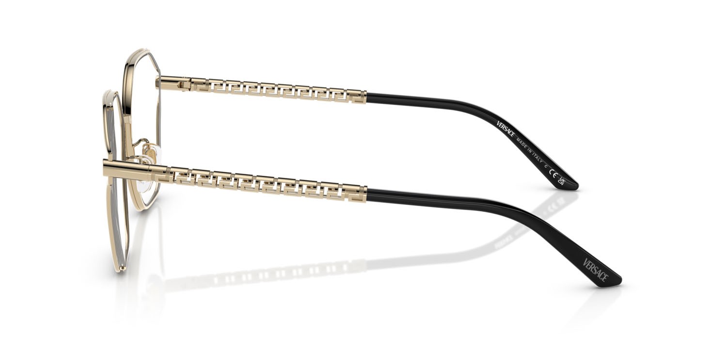 Eyeglasses Versace VE 1299D (1252) color oro pallido shape irregular lenses lente demo