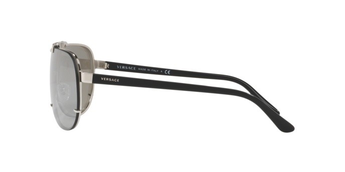 Occhiali da sole Versace VE 2140 (10006G) colore silver forma aviator lenti light grey mirror silver
