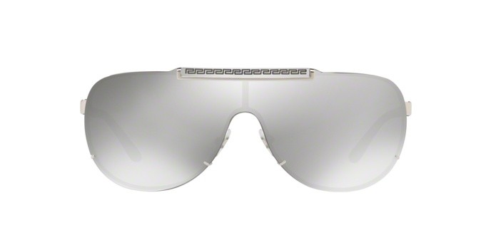 Occhiali da sole Versace VE 2140 (10006G) colore silver forma aviator lenti light grey mirror silver
