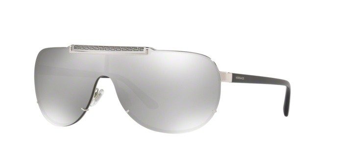 Occhiali da sole Versace VE 2140 (10006G) colore silver forma aviator lenti light grey mirror silver