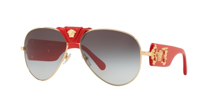 Sonnenbrillen Versace VE 2150Q (100211) farbe gold form aviator gläser grey gradient