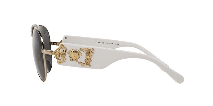 Sunglasses Versace VE 2150Q (134187) color gold shape aviator lenses gray