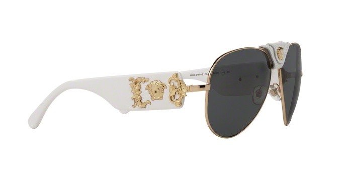 Sunglasses Versace VE 2150Q (134187) color gold shape aviator lenses gray