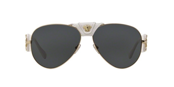 Sunglasses Versace VE 2150Q (134187) color gold shape aviator lenses gray