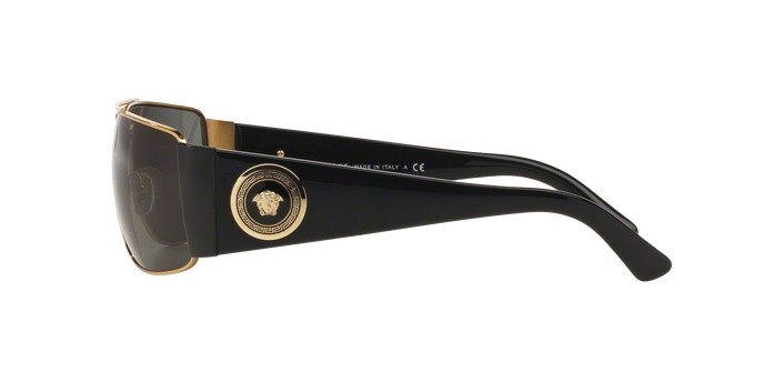 Occhiali da sole Versace VE 2163 (100287) colore gold forma rettangolare lenti gray