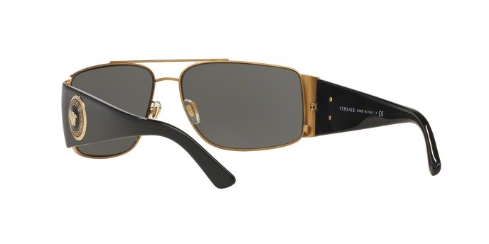 Occhiali da sole Versace VE 2163 (100287) colore gold forma rettangolare lenti gray