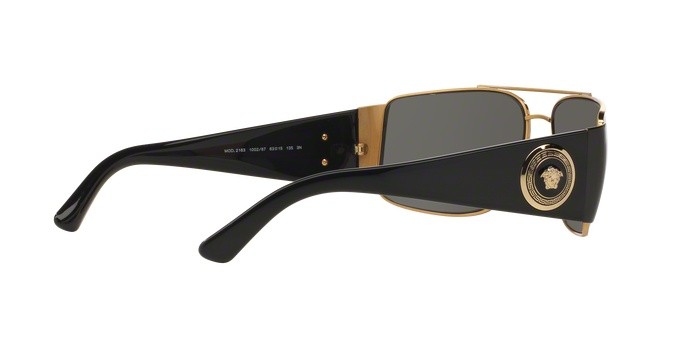 Occhiali da sole Versace VE 2163 (100287) colore gold forma rettangolare lenti gray