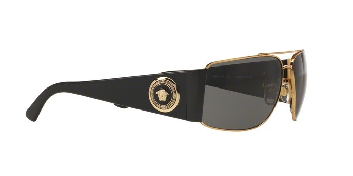 Occhiali da sole Versace VE 2163 (100287) colore gold forma rettangolare lenti gray