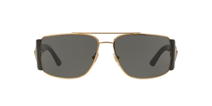 Occhiali da sole Versace VE 2163 (100287) colore gold forma rettangolare lenti gray