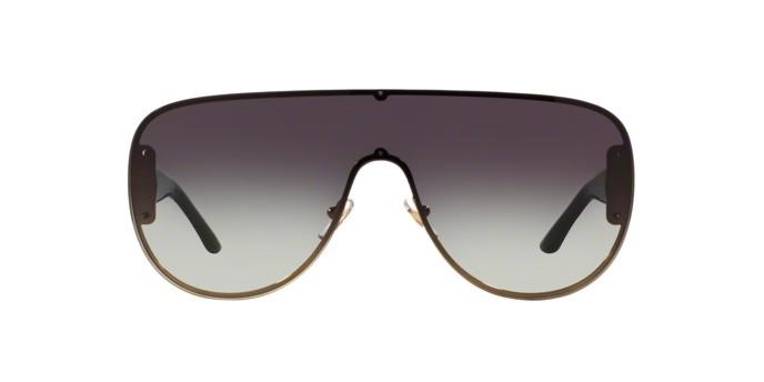Occhiali da sole Versace VE 2166 (12528G) colore pale gold forma aviator lenti grey gradient