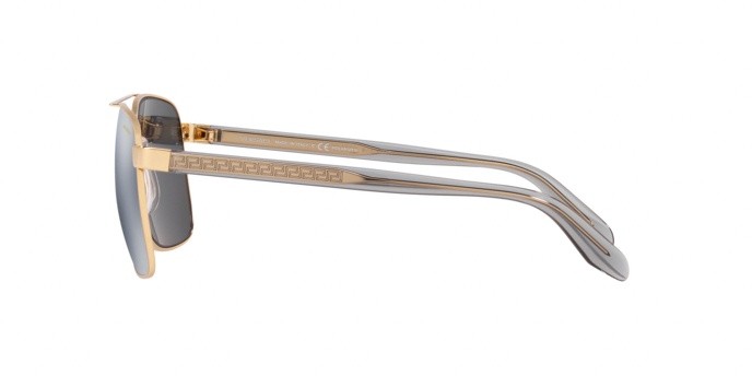Occhiali da sole Versace VE 2174 (1002Z3) colore gold forma quadrato lenti dk grey mirror silver polar
