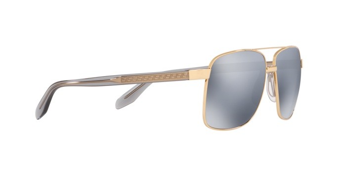 Occhiali da sole Versace VE 2174 (1002Z3) colore gold forma quadrato lenti dk grey mirror silver polar
