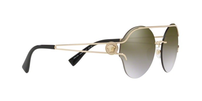 Occhiali da sole Versace VE 2184 (12526U) colore pale gold forma rotondo lenti gradient brown mirror gold