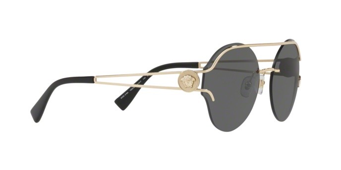 Sonnenbrillen Versace VE 2184 (125287) farbe pale gold form rund gläser grey
