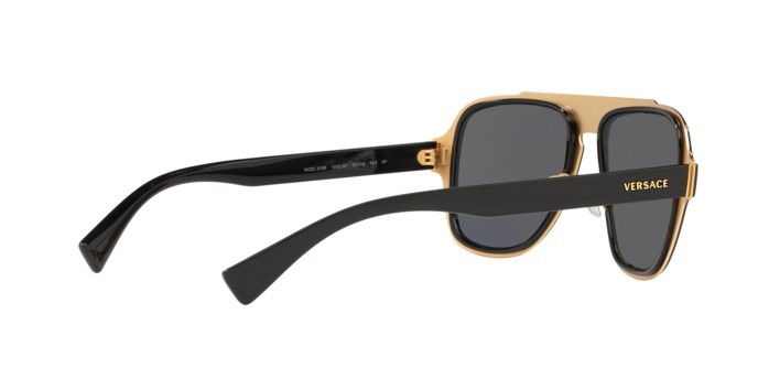 Occhiali da sole Versace Medusa Retro Charm VE 2199 (100281) colore black forma irregolare lenti polar grey