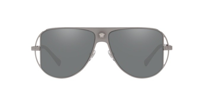 Sonnenbrillen Versace Luke Evans VE 2212 (10016G) farbe gunmetal form aviator gläser grey mirror silver