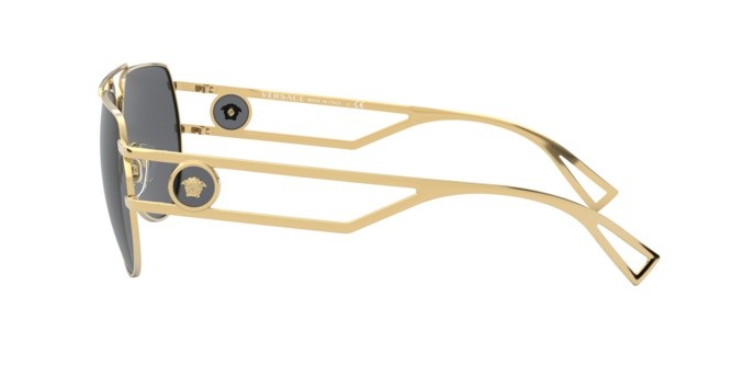 Occhiali da sole Versace VE 2225 (100287) colore gold forma aviator lenti grey