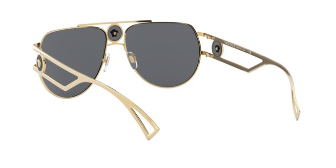 Occhiali da sole Versace VE 2225 (100287) colore gold forma aviator lenti grey