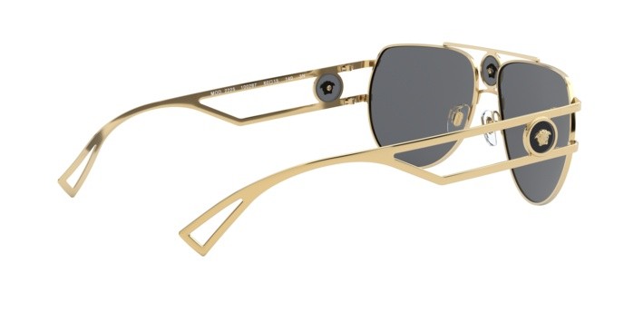 Occhiali da sole Versace VE 2225 (100287) colore gold forma aviator lenti grey