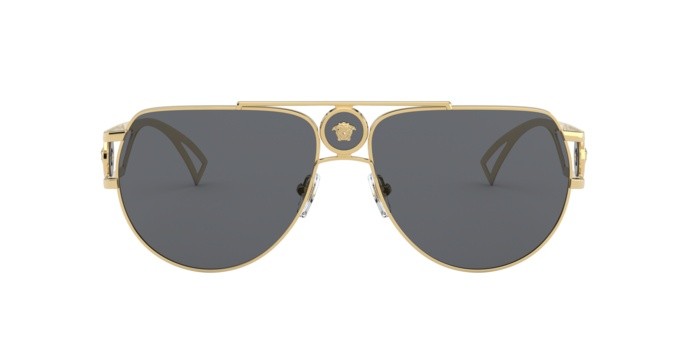 Occhiali da sole Versace VE 2225 (100287) colore gold forma aviator lenti grey