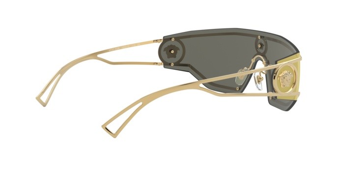 Occhiali da sole Versace VE 2226 (10027P) colore gold forma irregolare lenti brown mirror gold