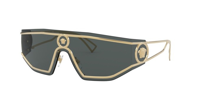 Sunglasses Versace VE 2226 (100287) color gold shape irregular lenses grey