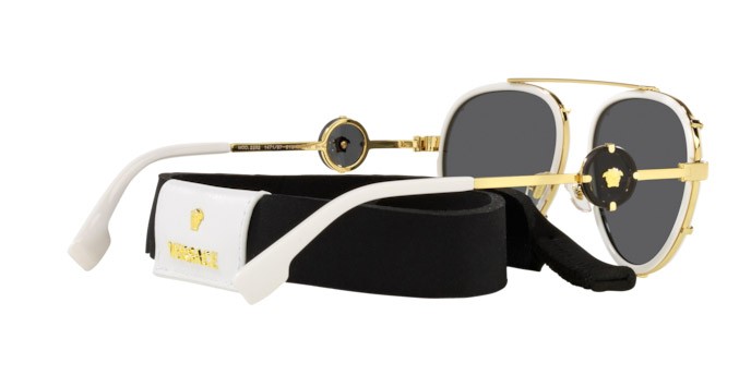 Occhiali da sole Versace VE 2232 (147187) colore white forma aviator lenti dark grey