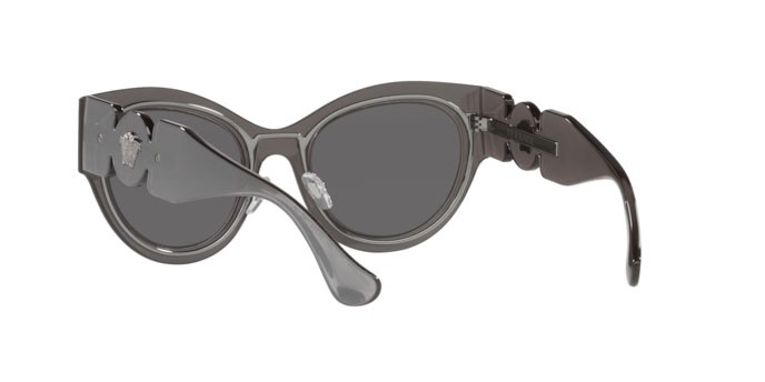 Sonnenbrillen Versace VE 2234 (10016G) farbe transparent grey mirror silver form cat-eye gläser light grey mirror silver