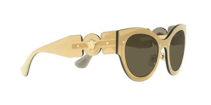 Occhiali da sole Versace VE 2234 (1002/3) colore transparent brown mirror gold forma cat eye lenti brown