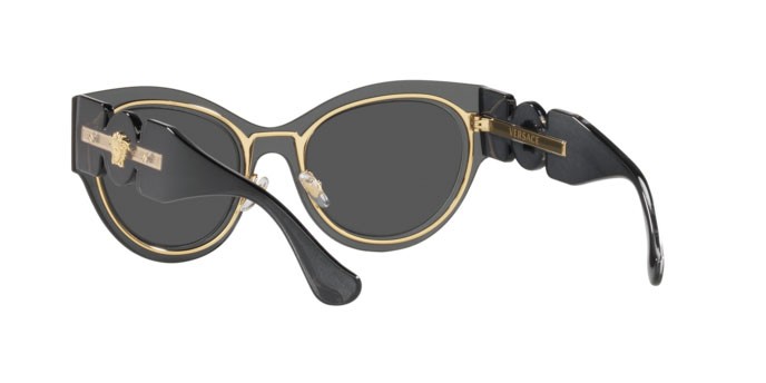 Occhiali da sole Versace VE 2234 (100287) colore transparent dark grey forma cat eye lenti dark grey