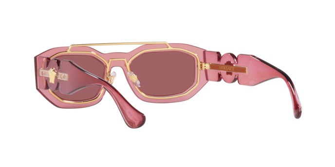 Sonnenbrillen Versace VE 2235 (100269) farbe pink form unregelmäßig gläser dark violet