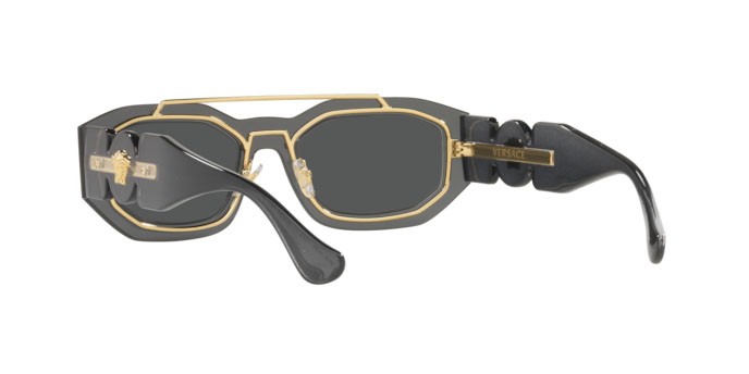 Occhiali da sole Versace VE 2235 (100287) colore transparent dark grey forma irregolare lenti dark grey