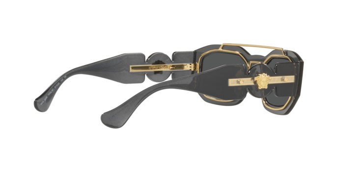 Occhiali da sole Versace VE 2235 (100287) colore transparent dark grey forma irregolare lenti dark grey