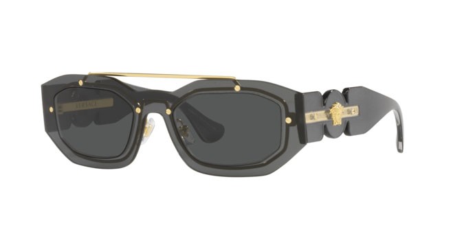 Occhiali da sole Versace VE 2235 (100287) colore transparent dark grey forma irregolare lenti dark grey