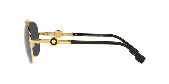 Occhiali da sole Versace VE 2236 (100287) colore gold forma aviator lenti dark grey