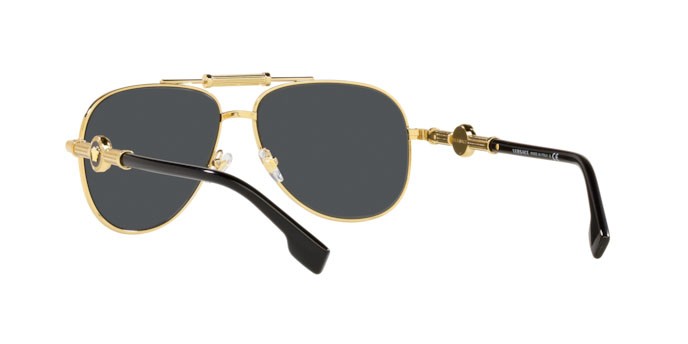 Occhiali da sole Versace VE 2236 (100287) colore gold forma aviator lenti dark grey