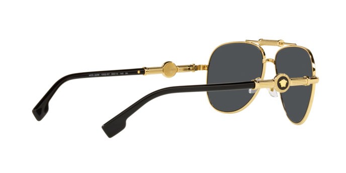 Occhiali da sole Versace VE 2236 (100287) colore gold forma aviator lenti dark grey