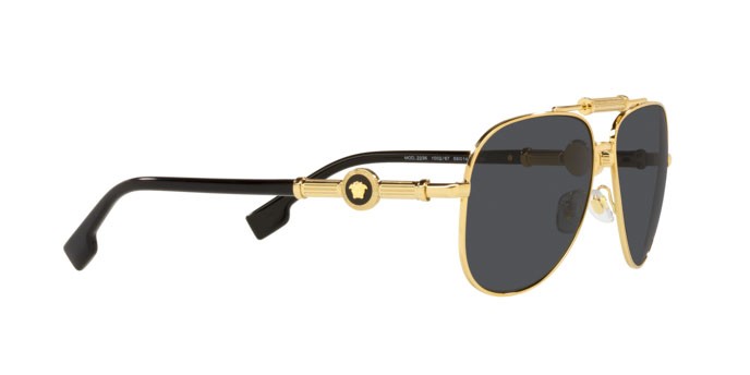 Occhiali da sole Versace VE 2236 (100287) colore gold forma aviator lenti dark grey