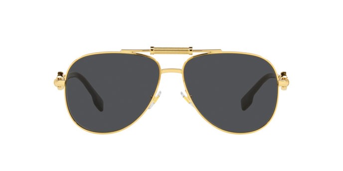 Occhiali da sole Versace VE 2236 (100287) colore gold forma aviator lenti dark grey