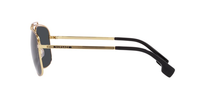 Occhiali da sole Versace VE 2242 (100287) colore gold forma rettangolare lenti dark grey