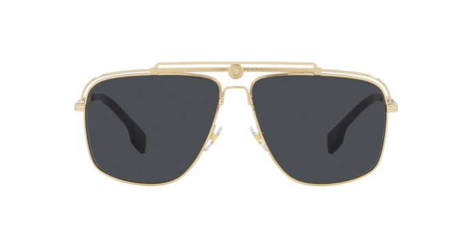Occhiali da sole Versace VE 2242 (100287) colore gold forma rettangolare lenti dark grey
