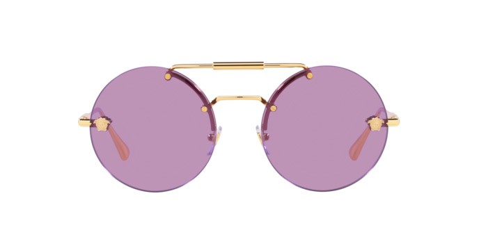 Sonnenbrillen Versace VE 2244 (100269) farbe gold form rund gläser violet