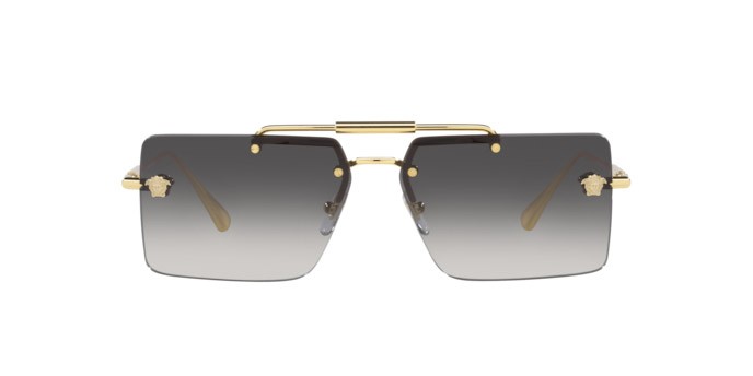 Occhiali da sole Versace VE 2245 (10028G) colore gold forma rettangolare lenti grey gradient
