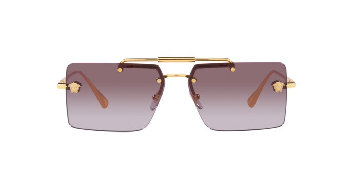 Occhiali da sole Versace VE 2245 (10028H) colore gold forma rettangolare lenti violet gradient