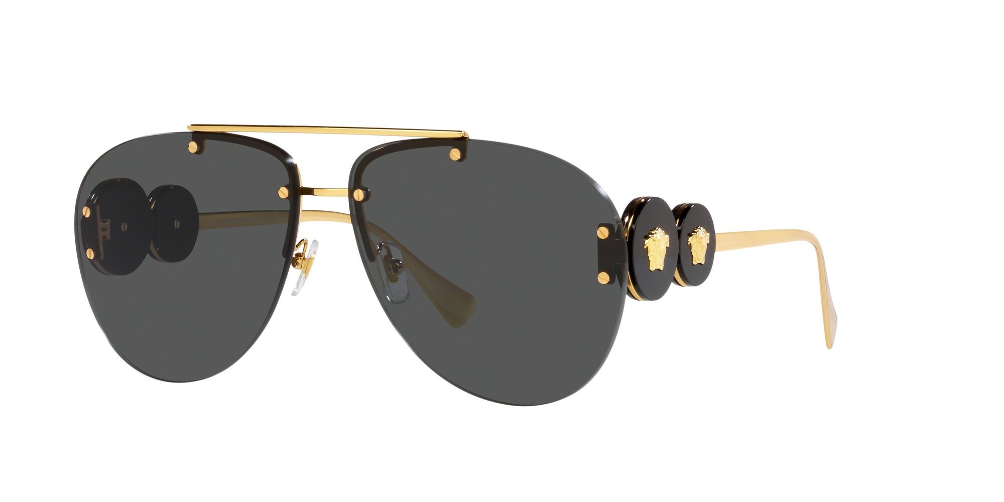 Sonnenbrillen Versace VE 2250 (100287) farbe oro form aviator gläser grigio scuro