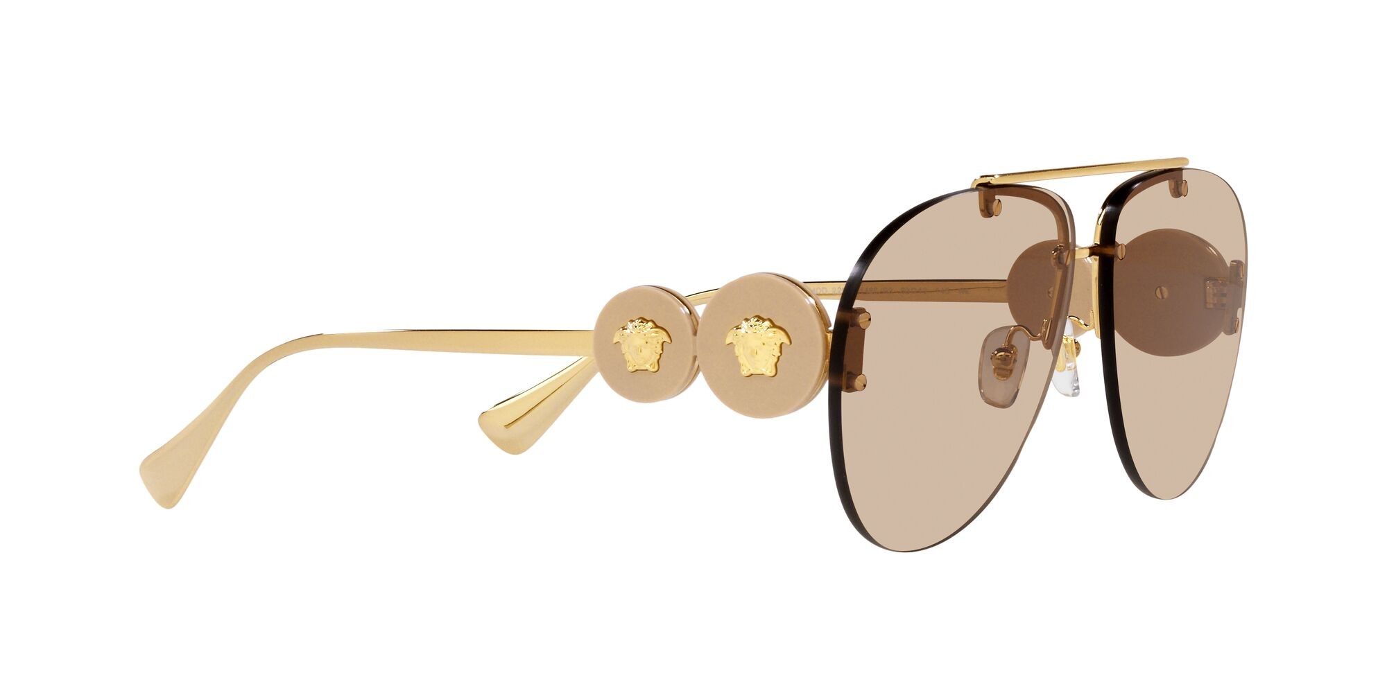 Sonnenbrillen Versace VE 2250 (148693) farbe oro form aviator gläser marrone chiaro