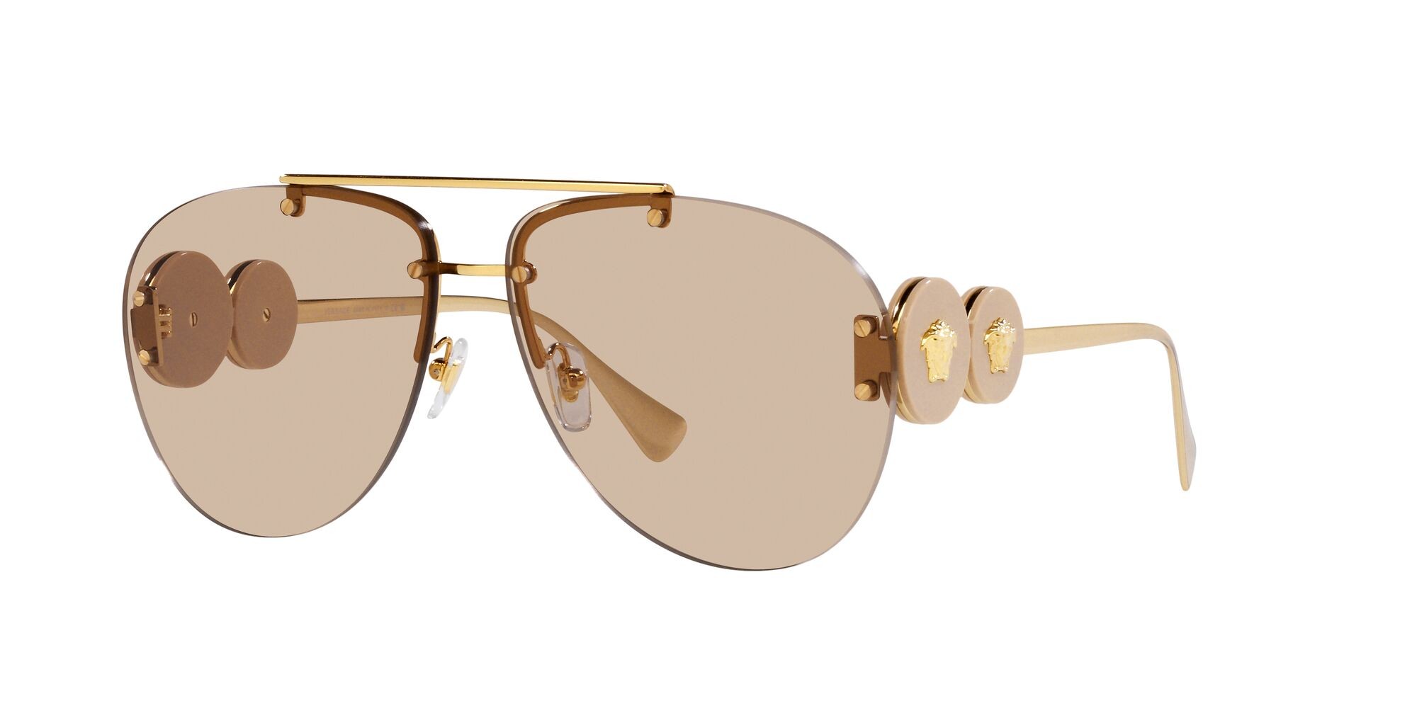 Sonnenbrillen Versace VE 2250 (148693) farbe oro form aviator gläser marrone chiaro